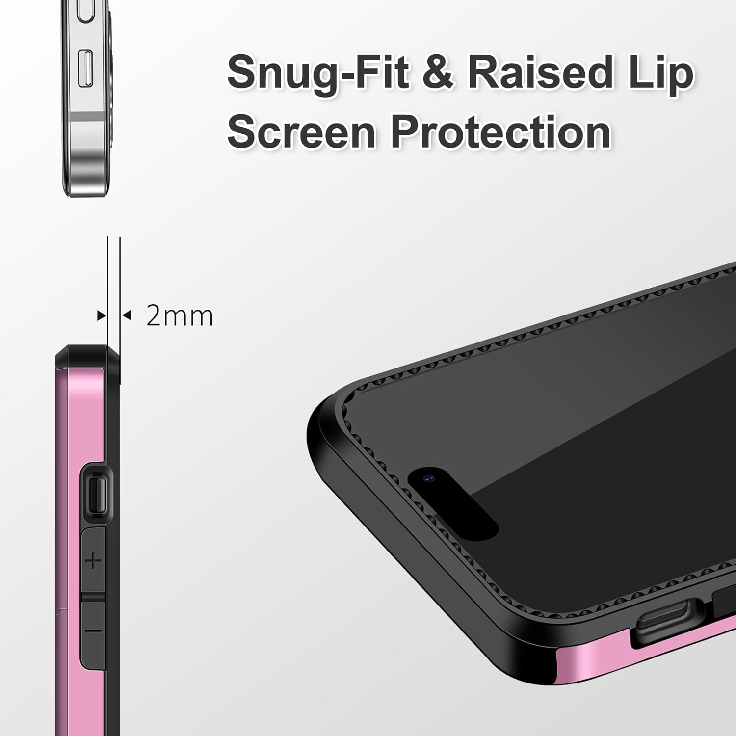 SAMONPOW Funda 4 en 1 para iPhone 15 con tarjetero, protector de pantalla y funda para cámara, funda híbrida tipo cartera para iPhone 15 de cuerpo