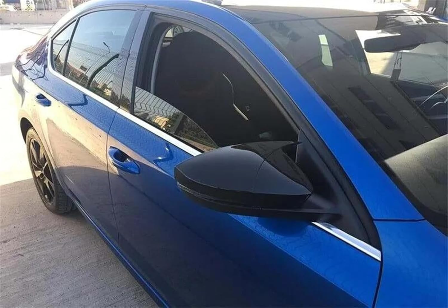 Pair Car Rearview Mirror Covers Wing Mirror Caps for Skoda Octavia Mk3 A7 5E 2014-2019 for VW T-ROC T-Cross 2018-2021 Nivus (Size  Carbon Fiber Look)