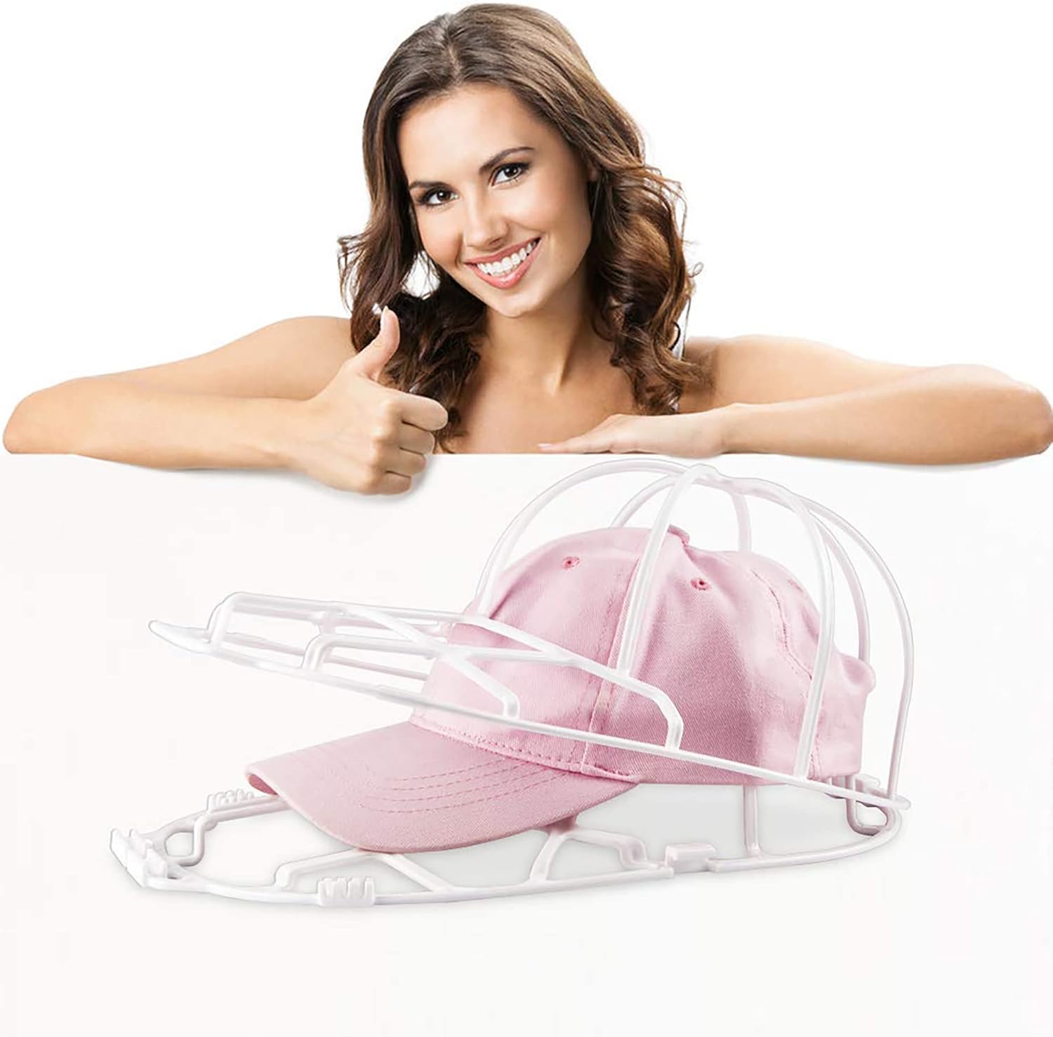 Der Rose Paquete de 2 arandelas de gorras de béisbol para lavadora, jaula de marco de arandela de gorras, protector de sombrero para gorras de
