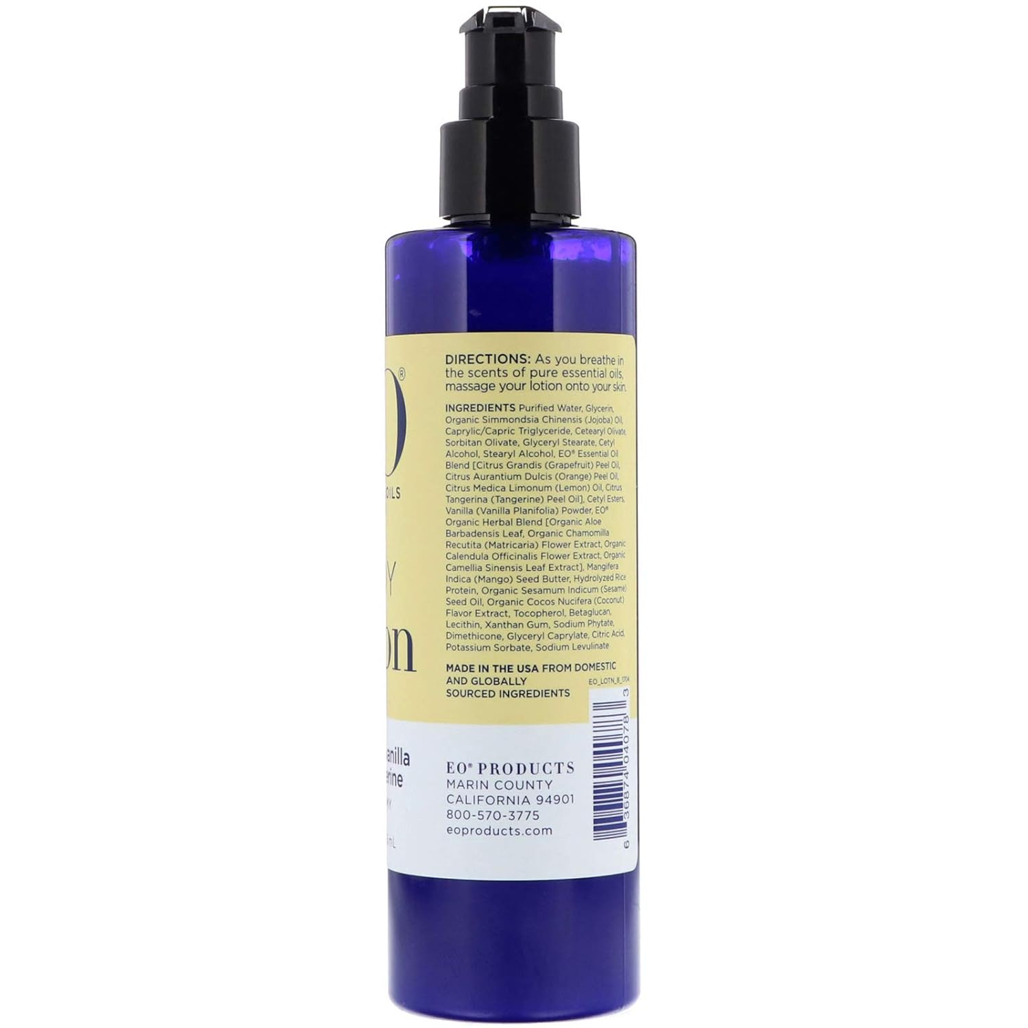 Eo productos Loción Corporal Coco y Vainilla de uso diario con Mandarina8fl oz