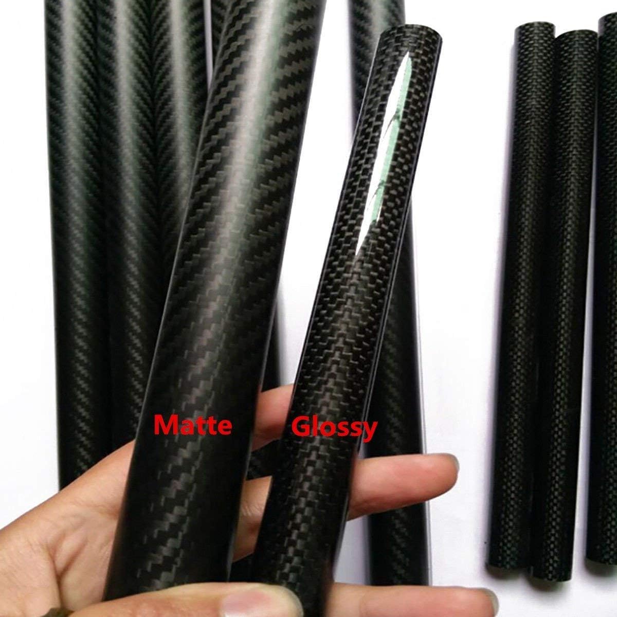 2 tubos de fibra de carbono envueltos en rollo con superficie brillante de 0.315 in, 0.394 in, 39.4 ft, 0.551 in, 0.630 in, 0.709 in, 0.787 in,