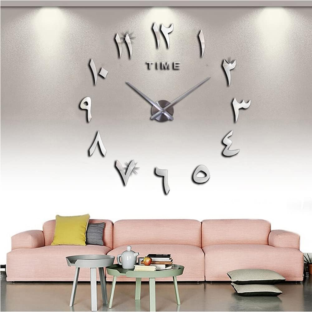 FASHION in THE CITY Relojes de pared Silenciosos Movimiento sin tictac Decoración de pared HogarOficinaHotelBarRestauranteAula Relojes (Plata)