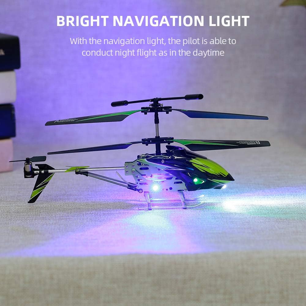 GoolRC Helicóptero a control remoto con giroscopio y luz, S929-A 3.5 canales Mini helicóptero para niños y principiantes (verde)