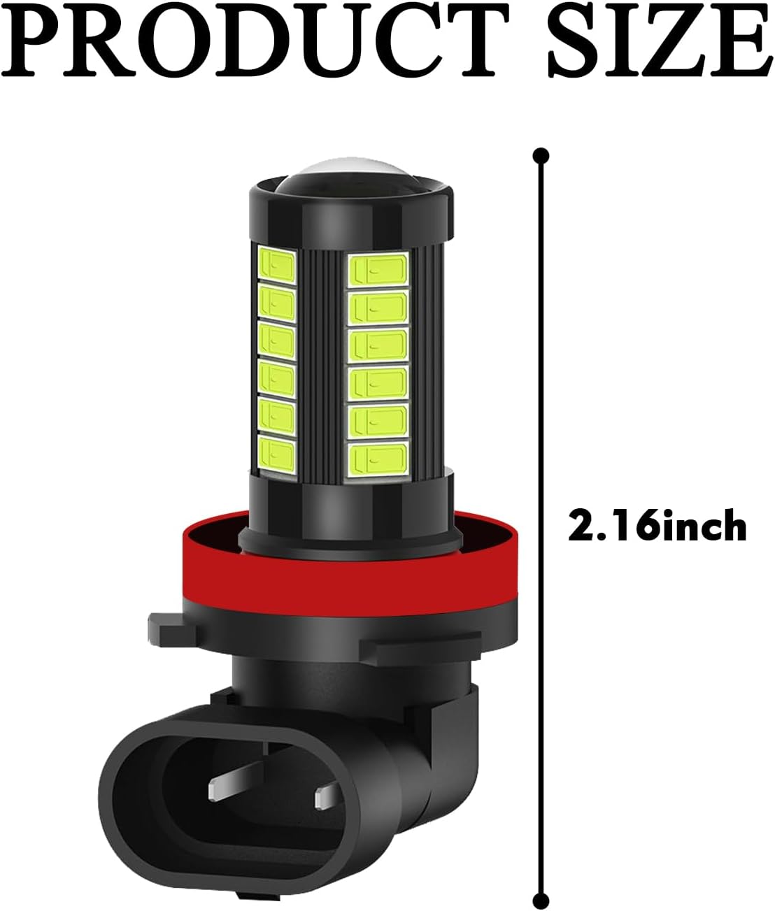 qboonpt Bombillas LED H11 antiniebla para faros delanteros, 6500 K, xenón azul, 2800 lúmenes, bombilla de luz diurna súper brillante, 5730 chips de