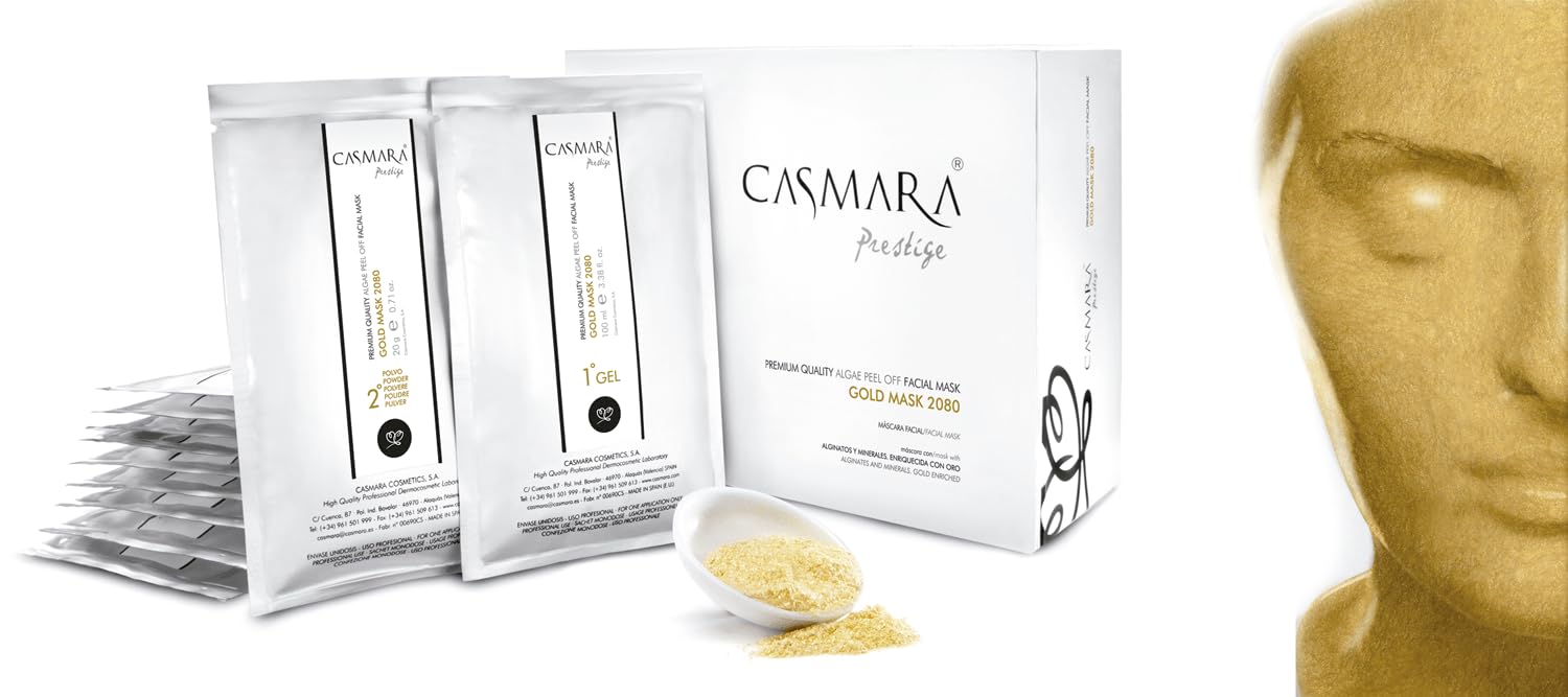 CASMARA LUXURY MASK 2080 REVITALIZANTE y REVITALIZANTE y extracto de algas marinas (gel de mascarilla facial Peel Off (3.4 fl oz) + polvo (0.88 oz))