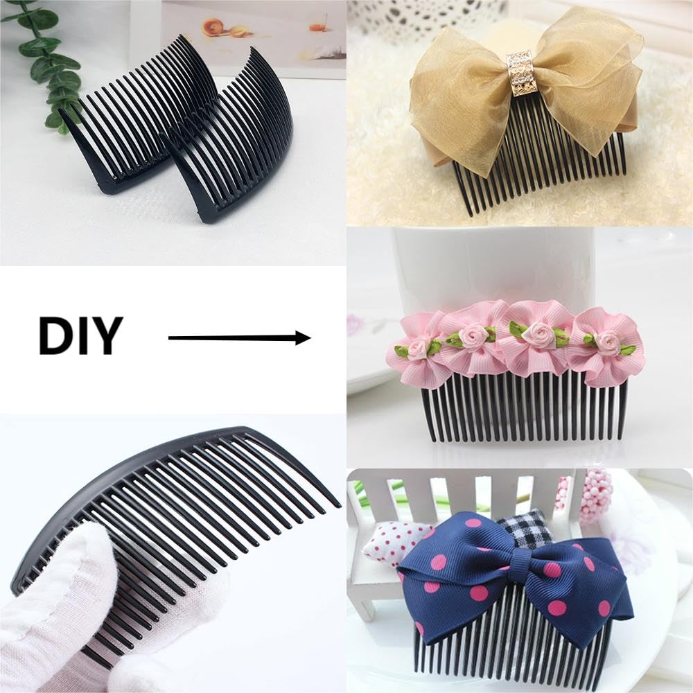 Paquete de 20 peines de plástico con giro lateral francés, 23 dientes, antideslizantes, accesorios de tocado, adecuados para damas, niñas, velo de