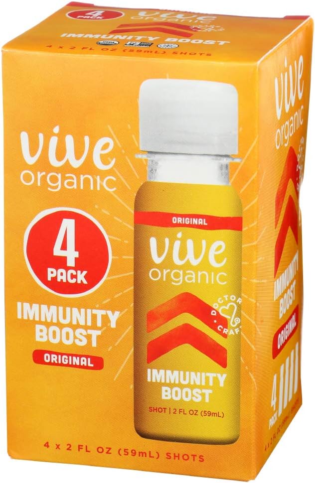 VIVE ORGANIC Organic Original Immunity Boost Shot 4 Pack, 2 FZ