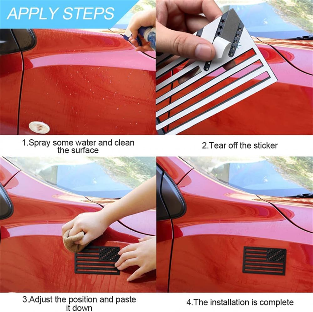 TOPOND Paquete de 2 insignias de guardabarros con bandera estadounidense 3D de Estados Unidos para automóvil, camión, SUV, calcomanía de bandera de