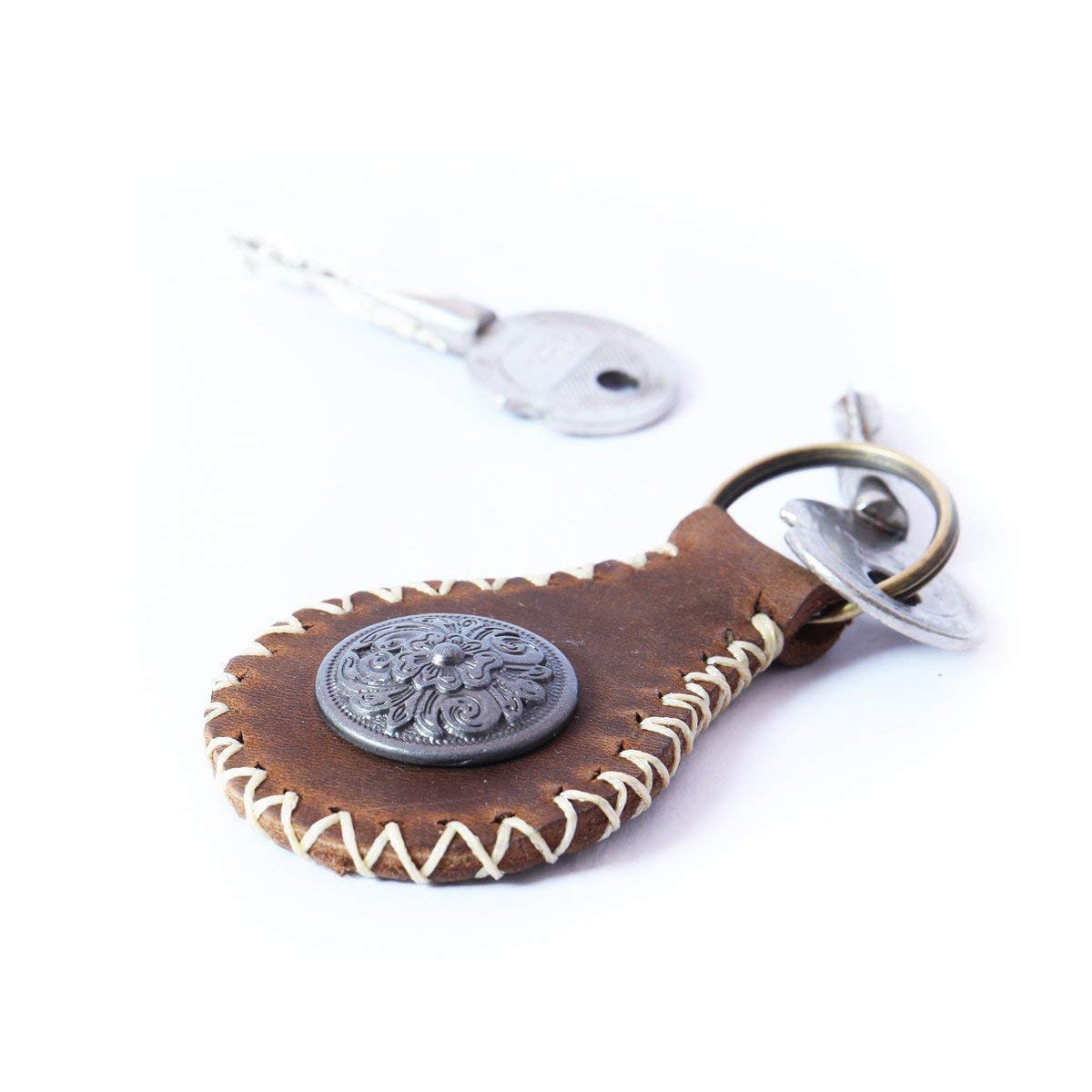 HandMade Keychain Personality Crazy Horse Genuine Leather, Hand Sewn for Women&Men