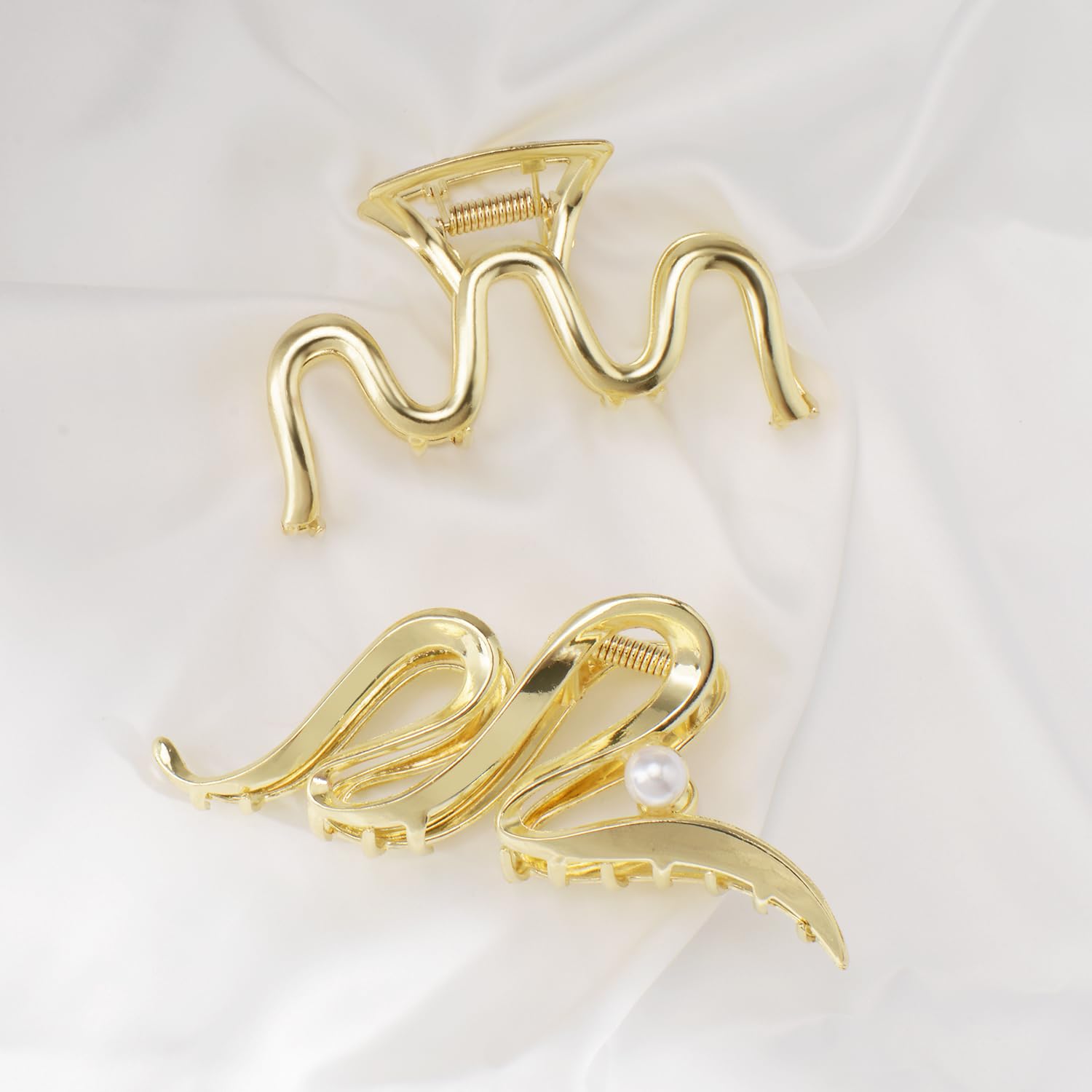 Mehayi 3 pinzas de metal grandes para cabello grueso y pesado, pinzas de sujeción fuerte para cabello largo, accesorios de peinado de moda para