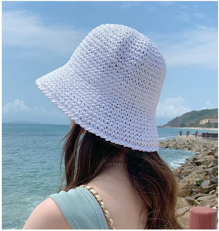 Sombrero de paja para mujer, sombrero de pescador, sombrero de pesca, sombrero de playa, gorra plegable, gorras de verano