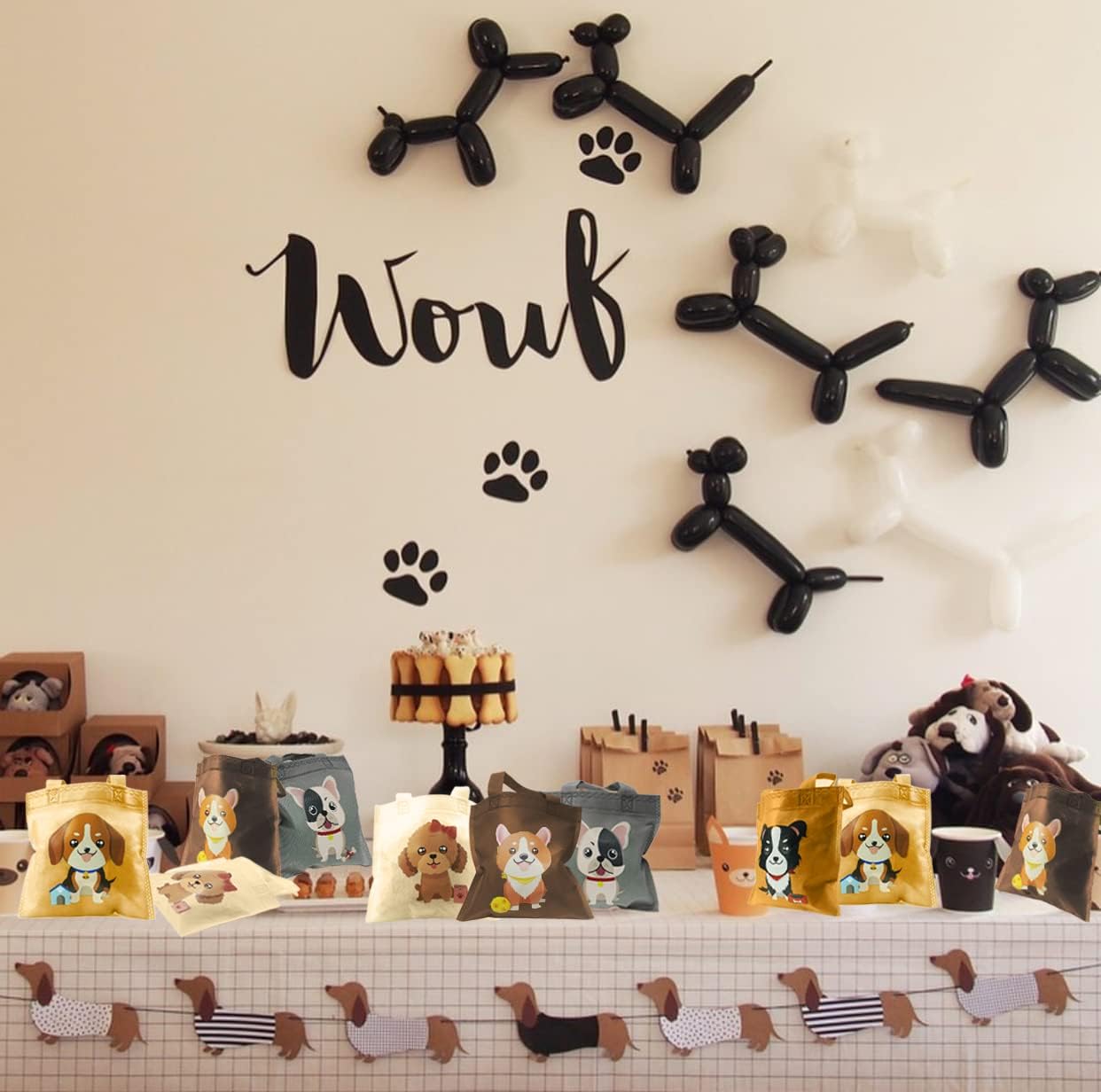 BANBALLON 20 bolsas de regalo de fiesta para perros, bolsas de regalo no tejidas para cachorros, bolsas de regalo para niños, fiesta de cumpleaños,