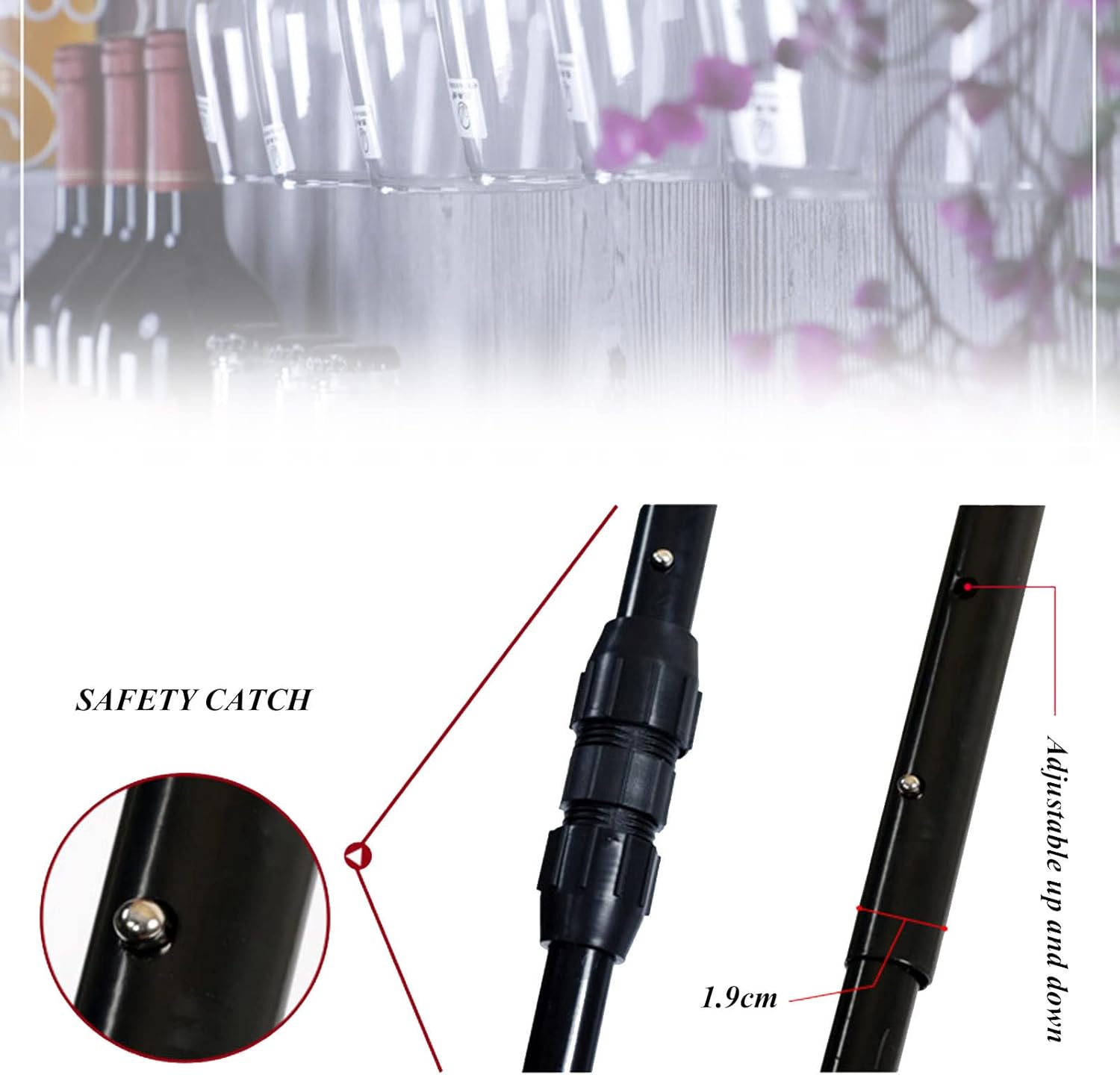 Estante de vino montado en la pared  Estante de vino de metal con soporte para vidrio  Soporte para vino rústico colgante  Soporte para botella de