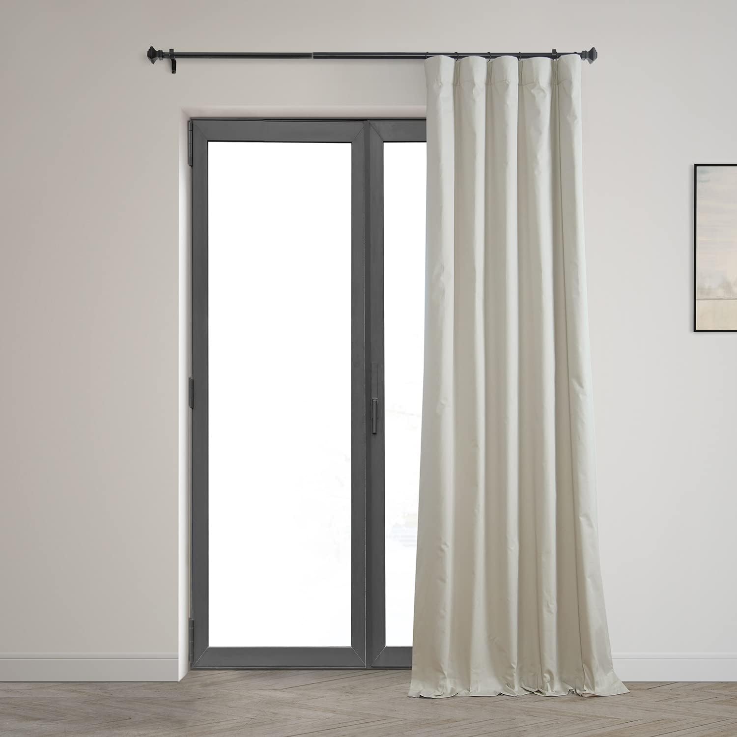 HPD Half Price Drapes Cortinas opacas para dormitorio y sala de estar, 50 x 84 pulgadas, algodón sólido, PRCT-BO12B-84 (1 panel), color gris claro