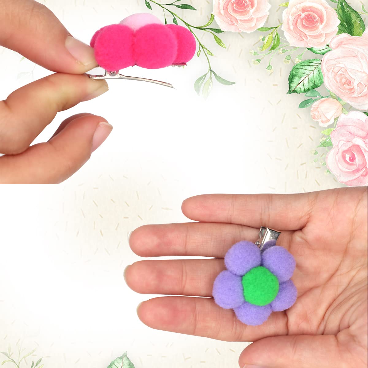 50 pinzas para el pelo de perro y gato, lindos clips florales para el pelo de perro, lazos de flores para perros, horquillas para el pelo de las