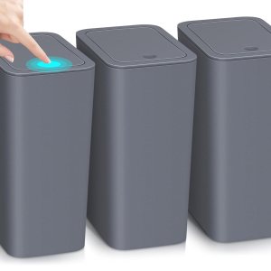 Paquete de 3 cubos de basura pequeños para baño con tapa, papelera delgada de 10 litros2.6 galones con tapa desplegable para dormitorio, oficina, Paquete de 3 cubos de basura pequeños para baño con tapa, papelera delgada de 10 litros2.6 galones con tapa desplegable para dormitorio, oficina,