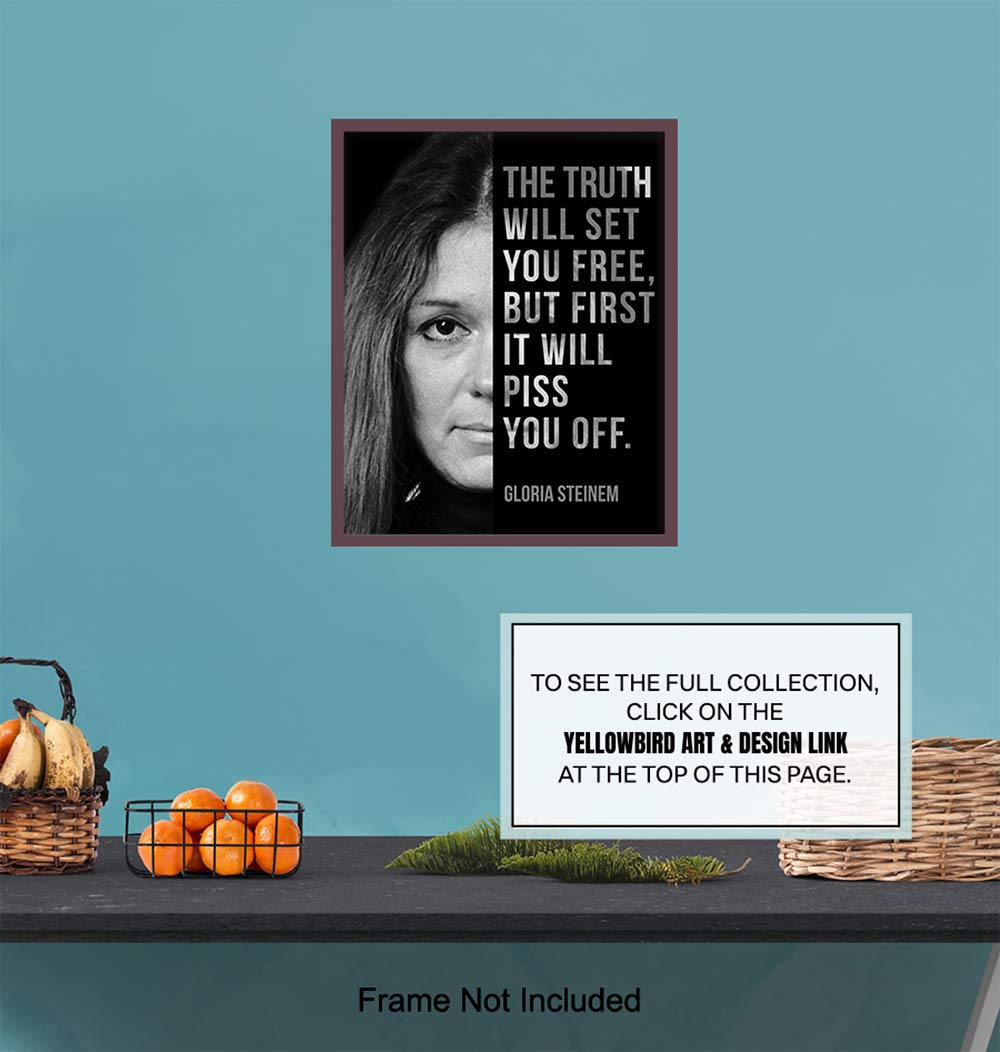Gloria Steinem, Room Decor for Women – Home, Bedroom Wall Art Decoration – Feminist Gift for Her, Girlfriend, Wife, Gay, Lesbian, Woman – 8×10