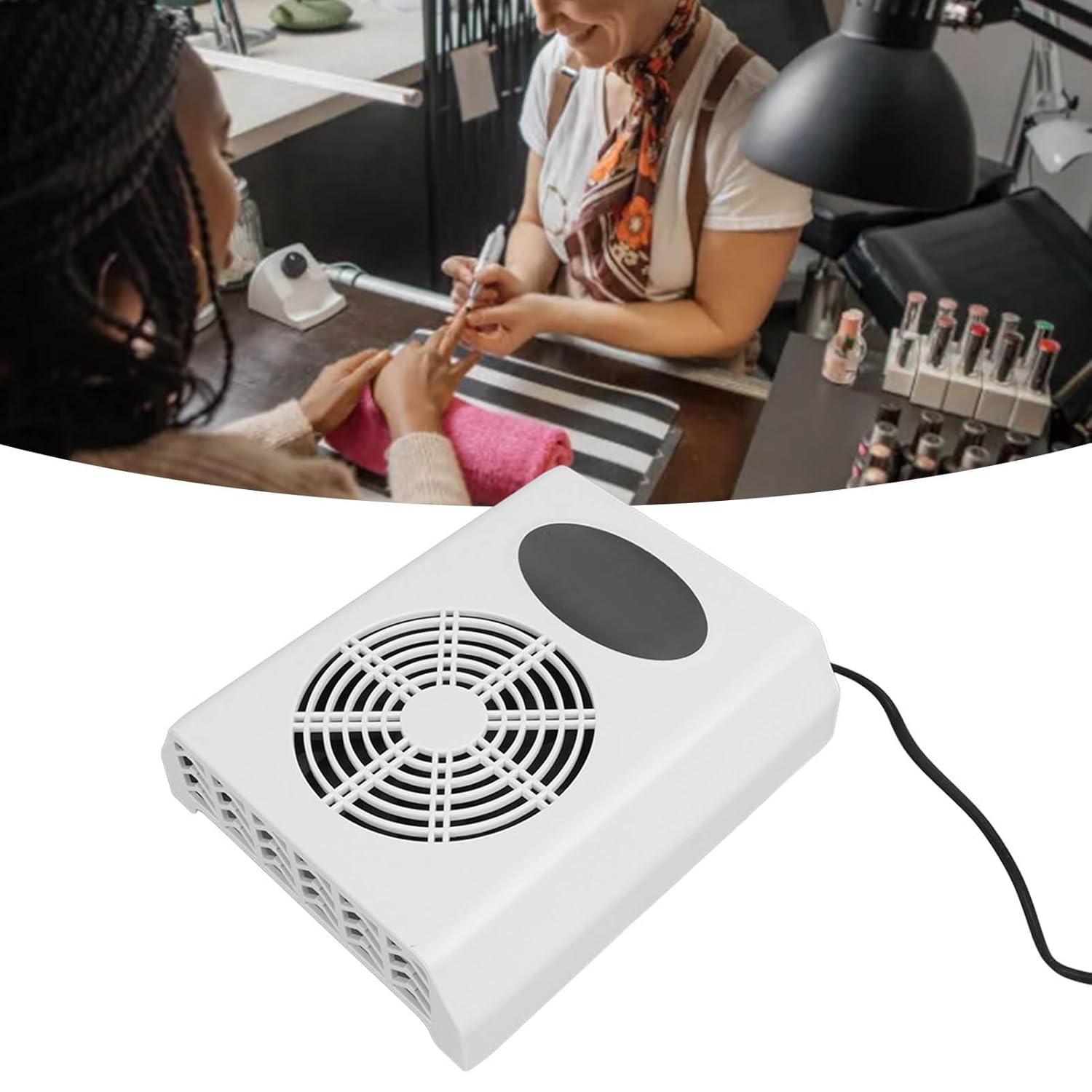 Colector de polvo de uñas de 80 W, aspirador de bajo ruido, filtros reutilizables, fuerte potencia de succión, máquina colectora de polvo de uñas