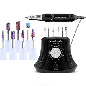 MelodySusie Taladro de uñas profesional de 30000 RPM con 7 brocas de carburo de tungsteno, alta velocidad, bajo calor, bajo ruido, baja vibración, MelodySusie Taladro de uñas profesional de 30000 RPM con 7 brocas de carburo de tungsteno, alta velocidad, bajo calor, bajo ruido, baja vibración,