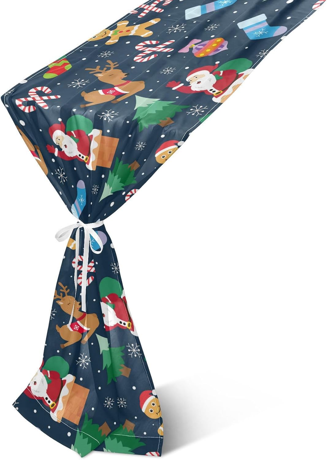 Christmas New Year Santa Deer Table Runner Fall Table Runners for Dining Table Decor Christmas Table Runner 108 Inches Long