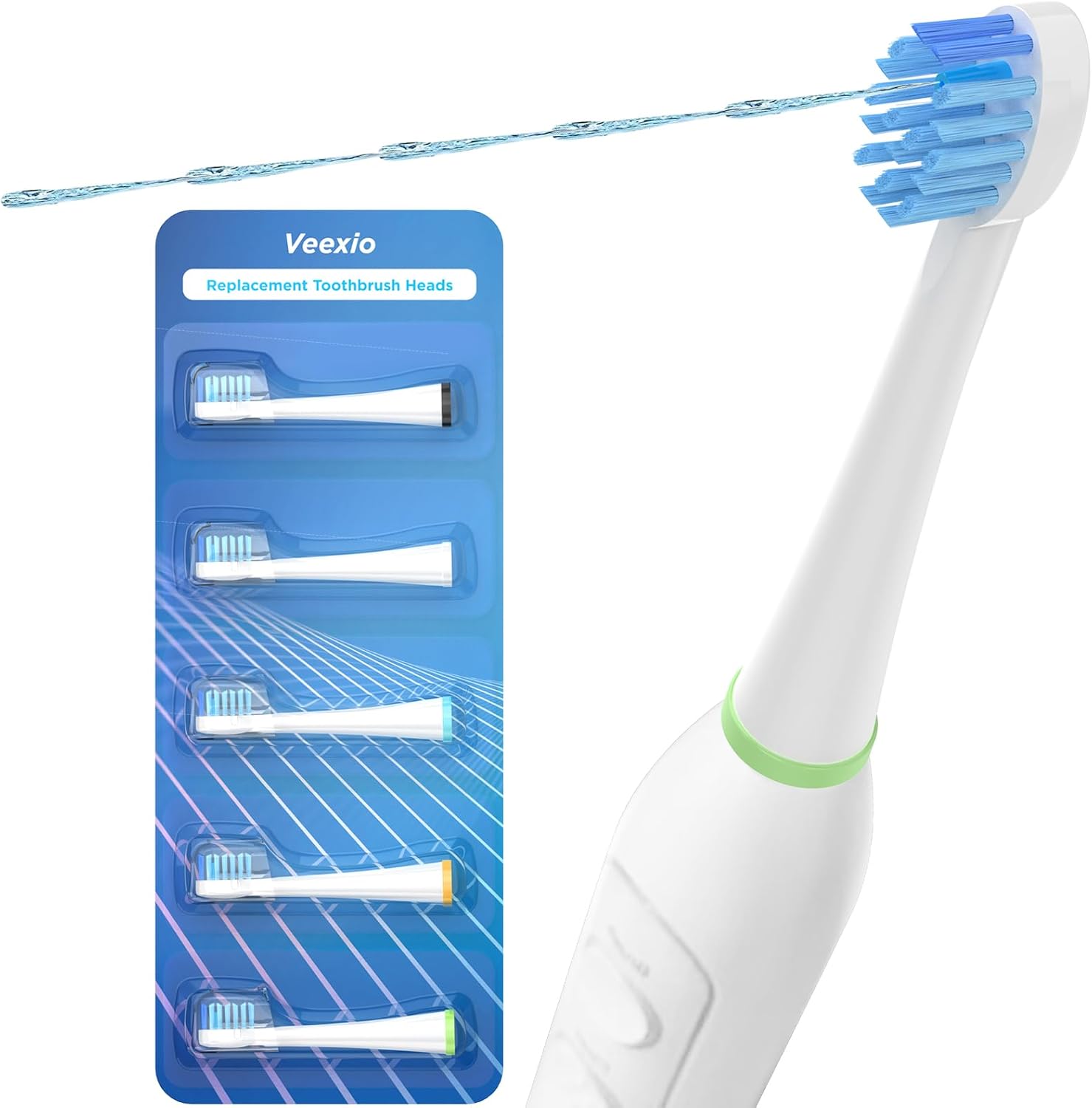 Cabezales de repuesto para cepillo de dientes con cubiertas para Water Pik Sonic Fusion SF01SF02 y Sonic Fusion 2.0 SF03SF04, 5 unidades, color