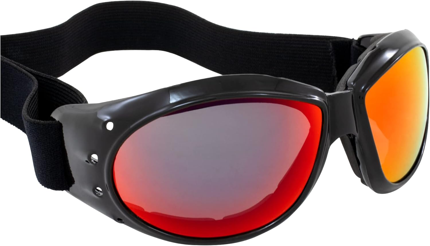 2 pares de gafas acolchadas Global Vision Eliminator para motociclismo, color negro con lentes de espejo verde y rojo