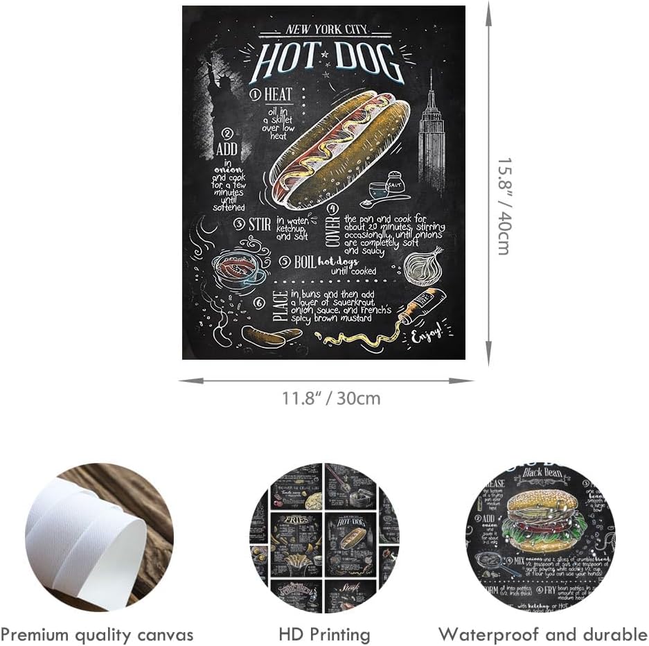 Pintura en lienzo de cocina gastronómica clásica, enseñanza de recetas de espagueti, 12 x 16 pulgadas, sin marco, arte culinario para decoración de