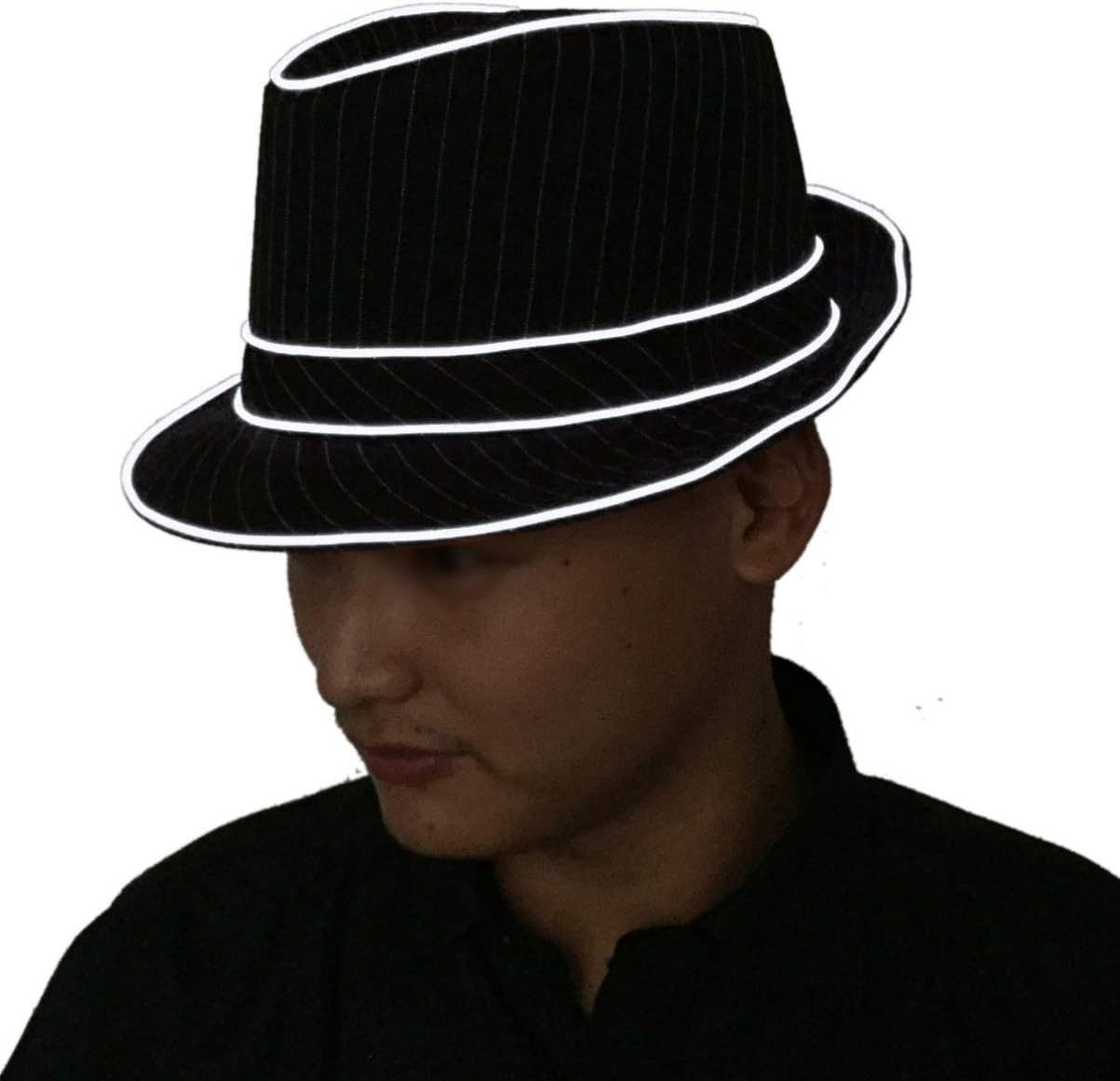 Holibanna – Sombrero de jazz parpadeante para escenario de rendimiento de Halloween, disfraz temático, fiesta de 1,5 V LED