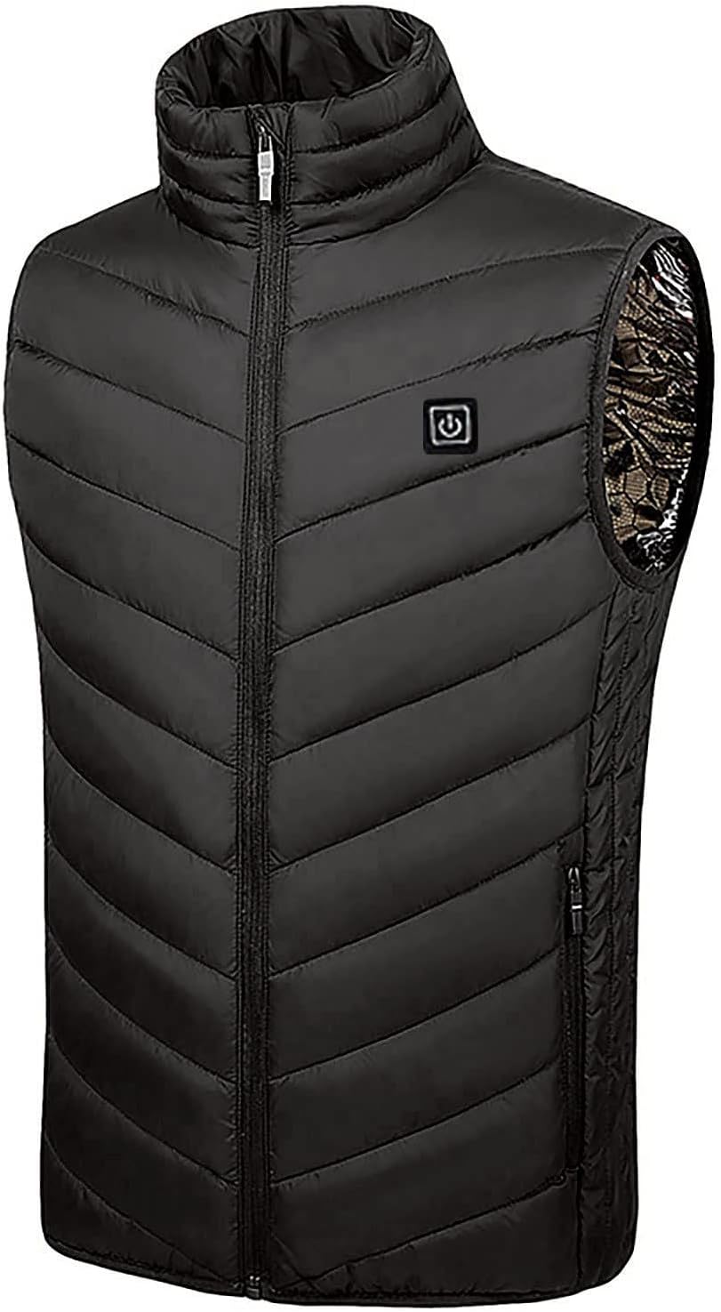 Chaleco térmico para mujeres y hombres, chaleco de calefacción recargable, ligero, para invierno, cálido, sin mangas, sin batería