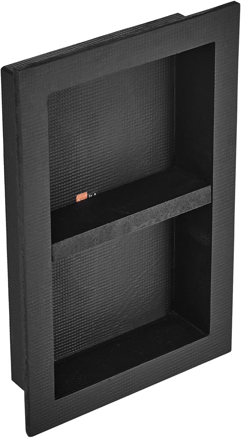 VEVOR Nicho de ducha listo para azulejos de 16 x 24 pulgadas, organizador de doble estante, esquinas cuadradas insertadas en la pared, nicho