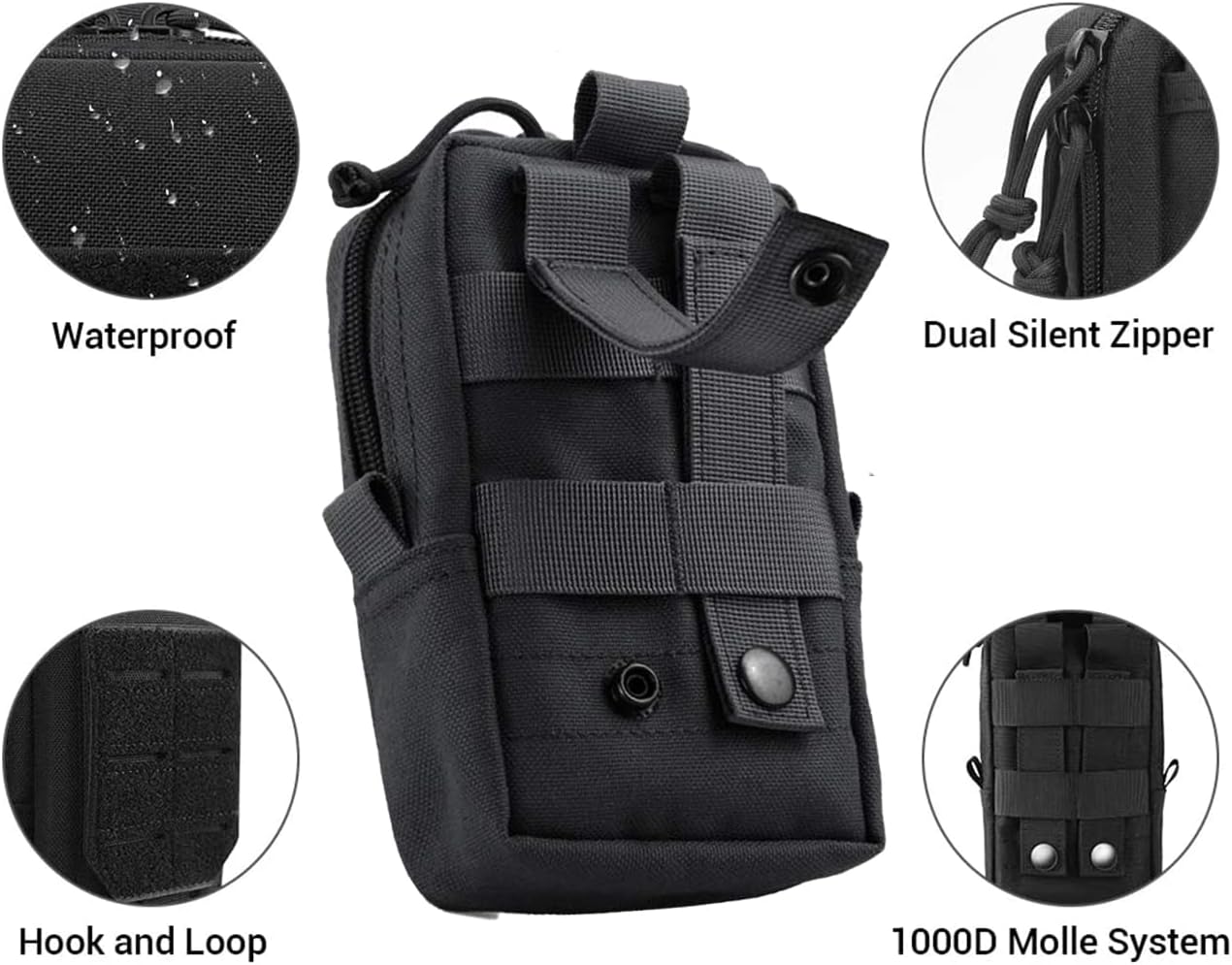 Bolsa táctica EDC, bolso pequeño multifuncional Molle, organizador de artilugios, soporte para teléfono celular, bolsa de cintura, camping,