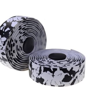 KINGOU cintas de barra, cinta para manubrio de bicicleta de carretera, en piel de poliuretano, de fibra de carbono, 2 unidades por juego KINGOU cintas de barra, cinta para manubrio de bicicleta de carretera, en piel de poliuretano, de fibra de carbono, 2 unidades por juego