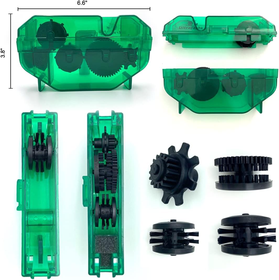 Juego de limpiador y lubricante de cadena de bicicleta con desengrasante de bicicleta, lubricante húmedo, cepillo de limpieza para limpiar cadenas