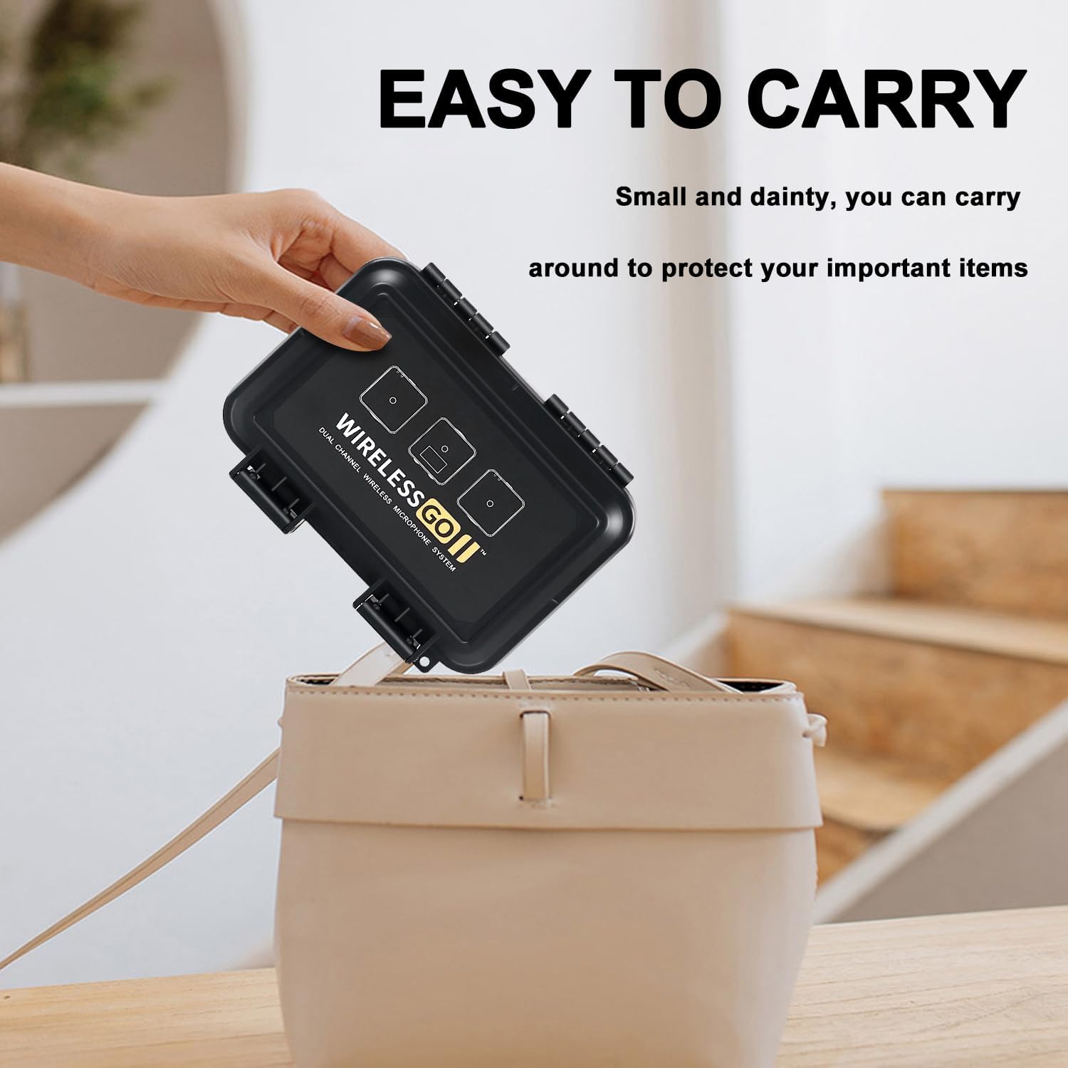 Liyirui – Funda de almacenamiento de espuma con forma de bricolaje precortada, funda portátil para micrófono inalámbrico GO II de doble canal,