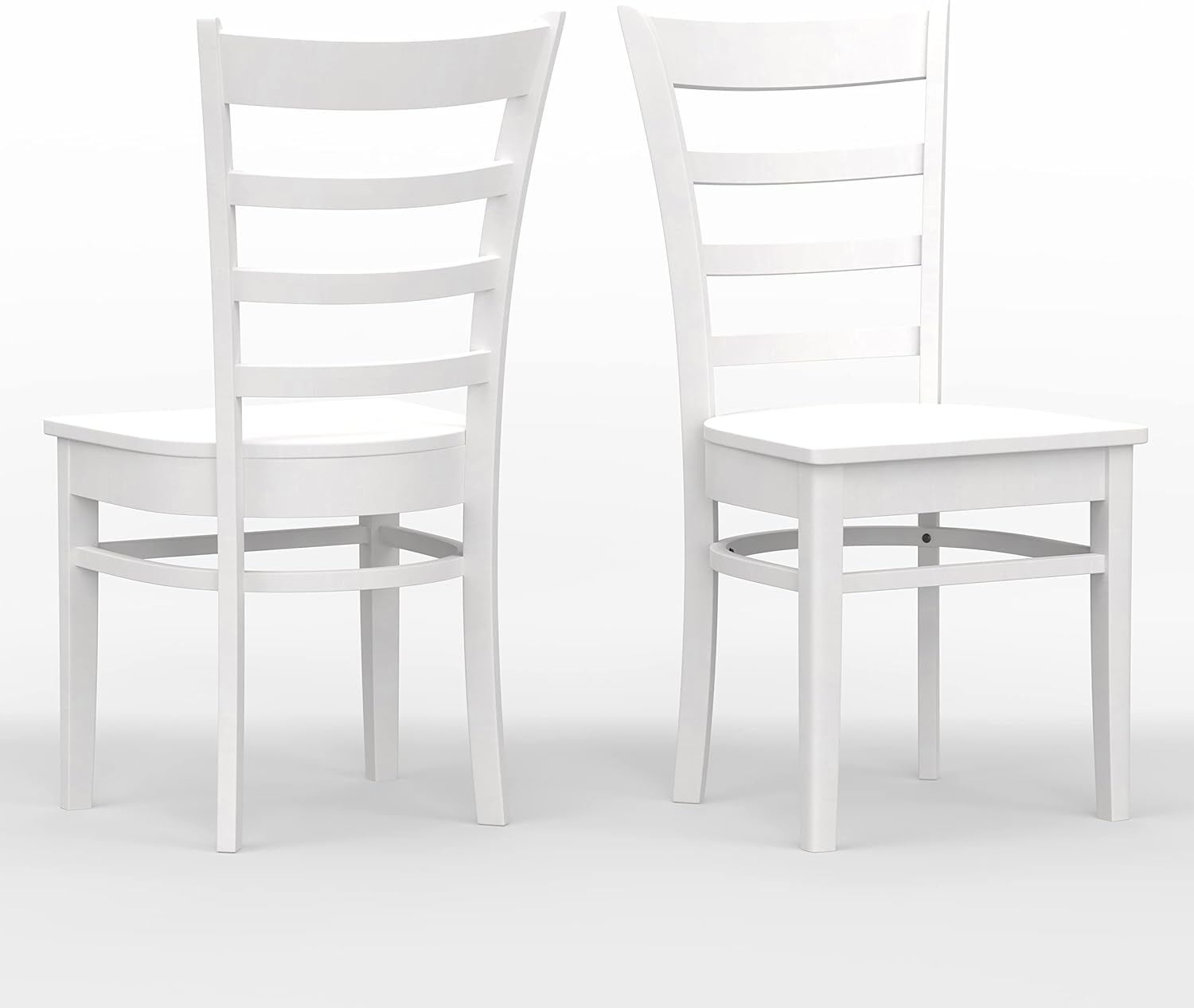 Glenwillow Home Sillas de comedor de madera maciza con respaldo de listones en blanco (juego de 2)