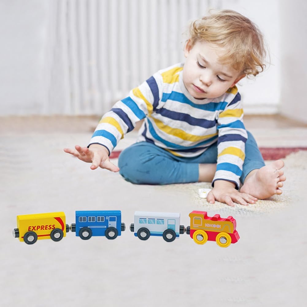 Juego de accesorios de madera para tren y tren expreso, para niños y niñas, compatible con todas las principales marcas (tren expreso)