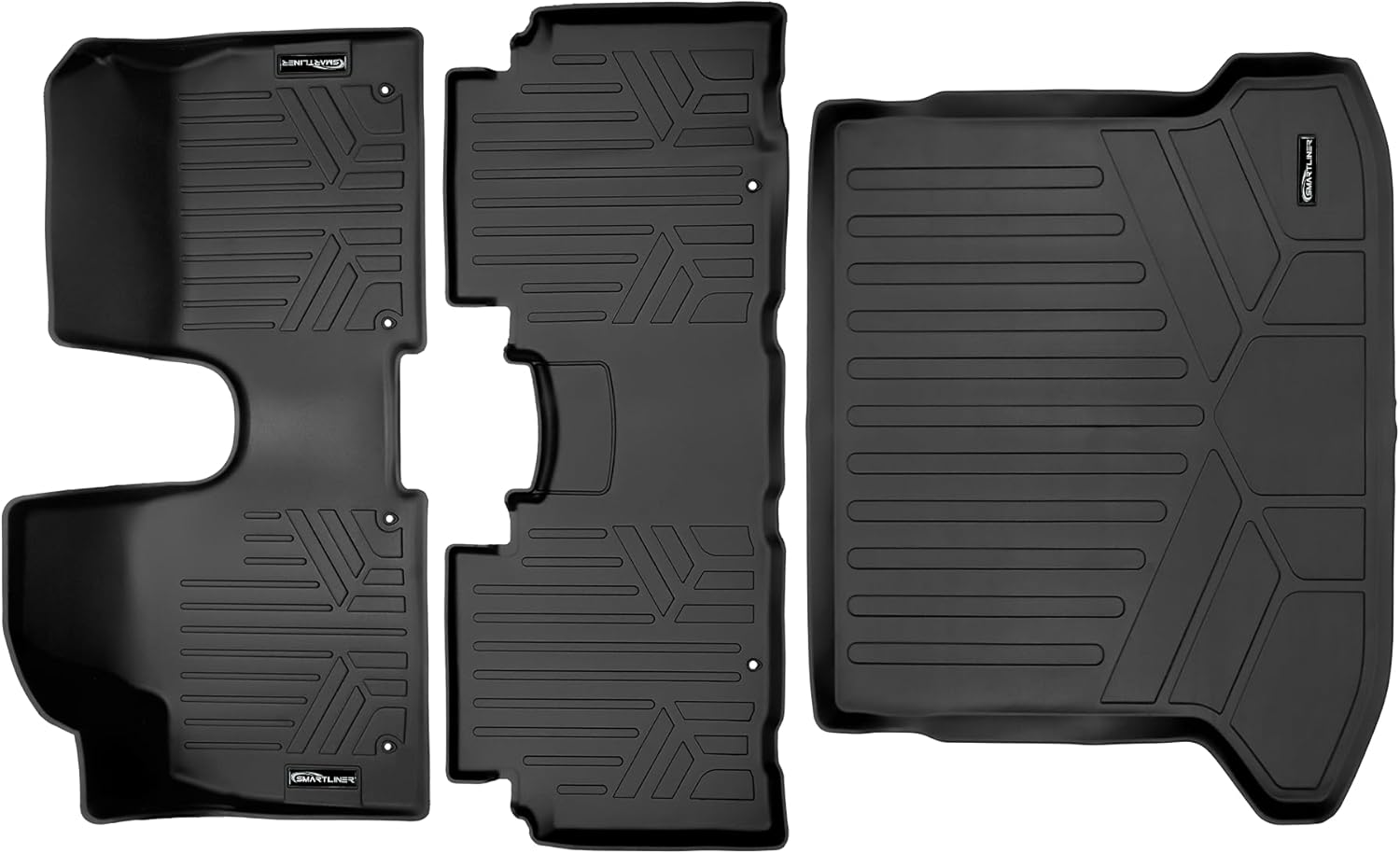 SMARTLINER Juego de alfombrillas y revestimiento de carga para todo tipo de clima, color negro, compatible con Hyundai IONIQ 5 2022-2024