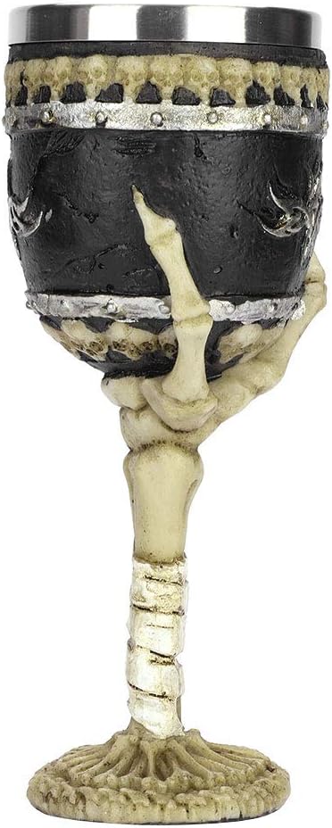 Copa de vino con diseño de calavera de 7 onzas, diseño de esqueleto medieval, copa de cáliz de vino, globo gótico de sacrificio de acero inoxidable,