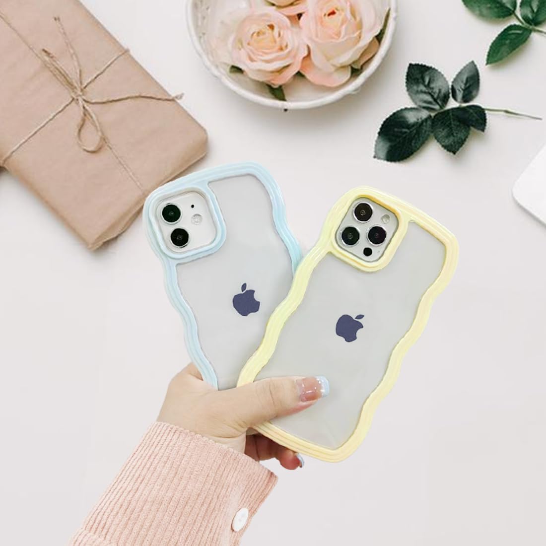 iPhone 1212 Pro Wave Front Shape Phone Case Cute iPhone Case (Blanco)