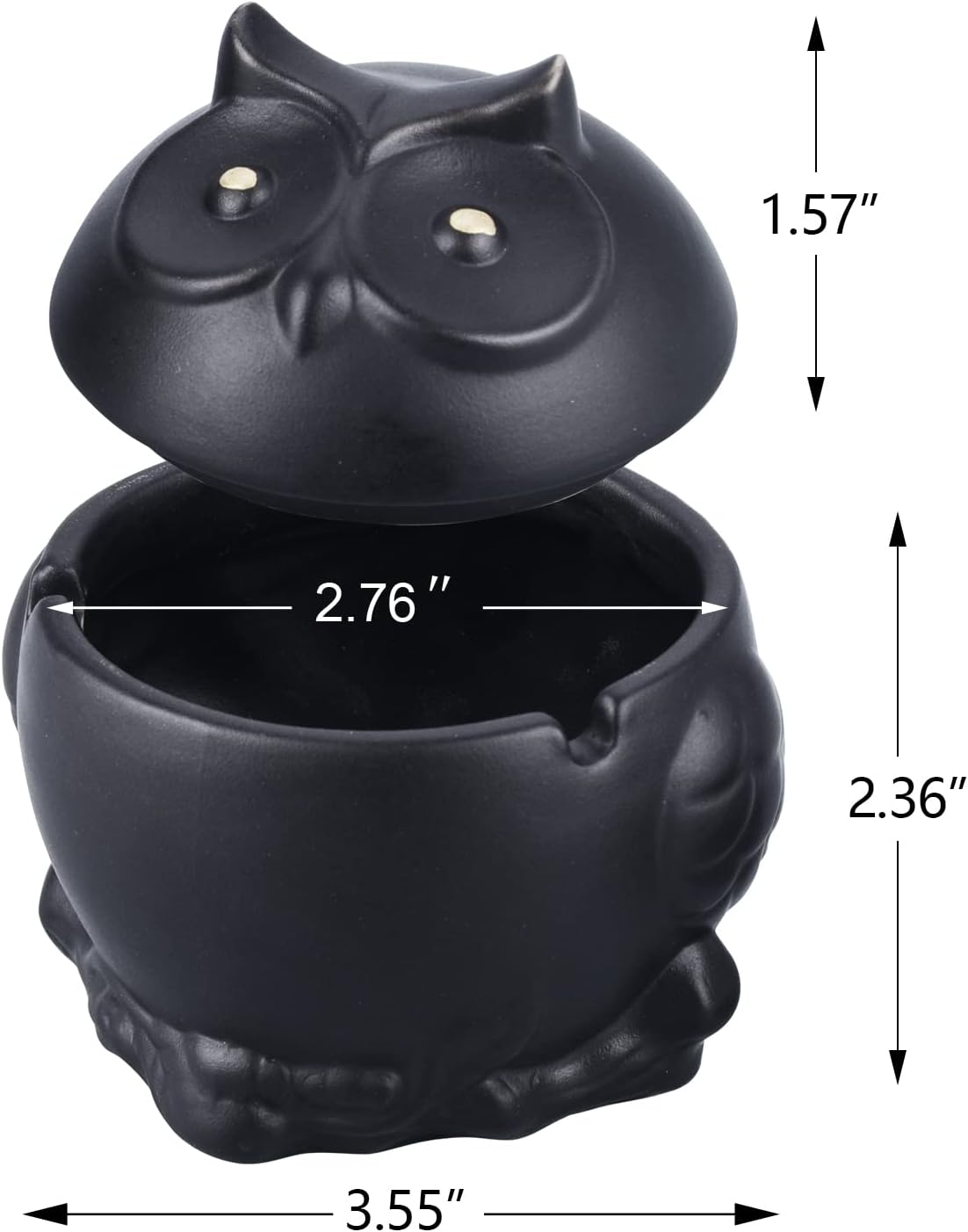 Cenicero de cerámica con tapa, ceniceros de cigarrillos para interiores y exteriores, cenicero de animales de búho, soporte para cenizas para