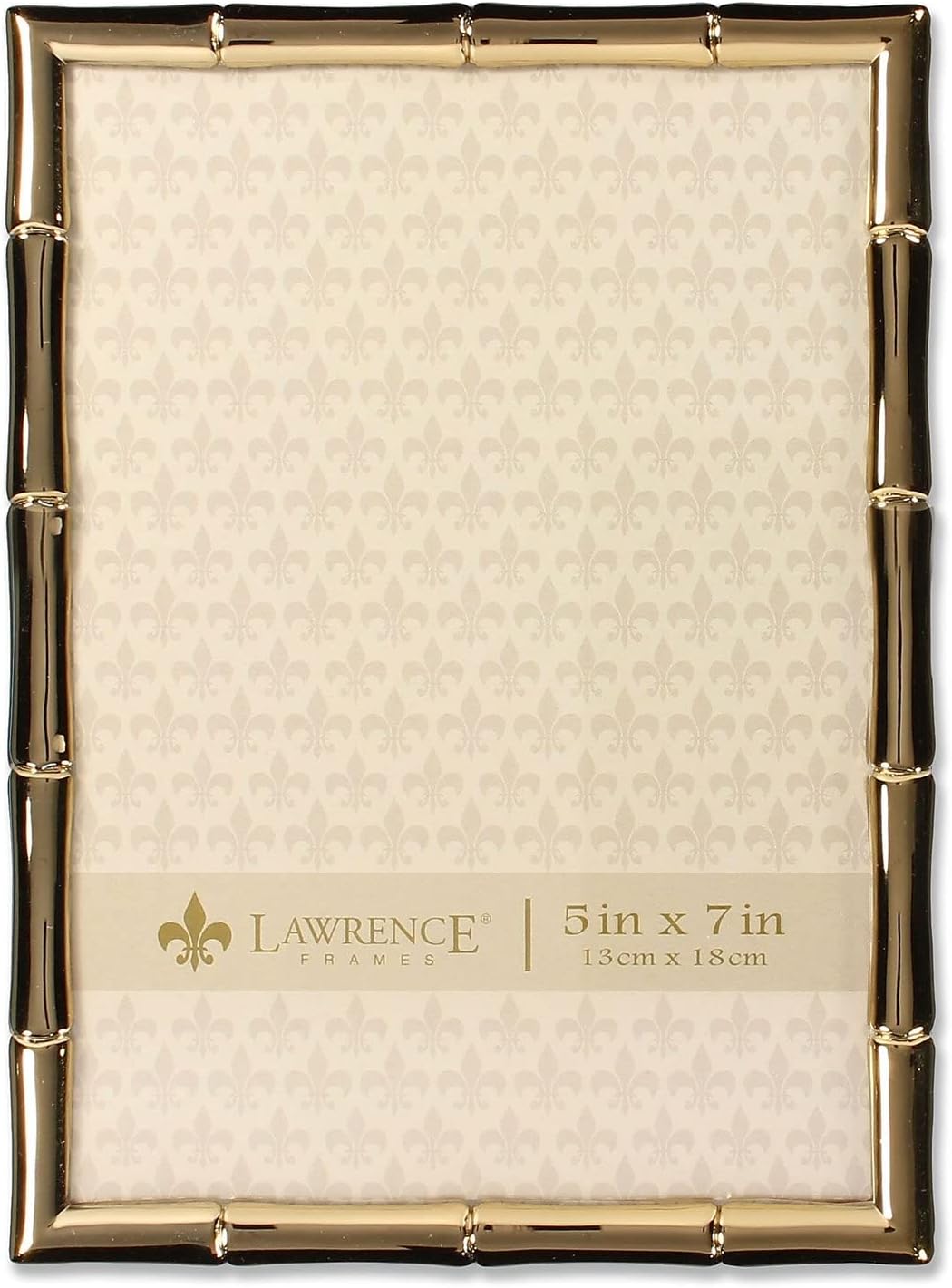 Lawrence Frames Marco de fotos de metal dorado de 5 pulgadas de ancho x 7 pulgadas de alto con diseño de bambú (712257)