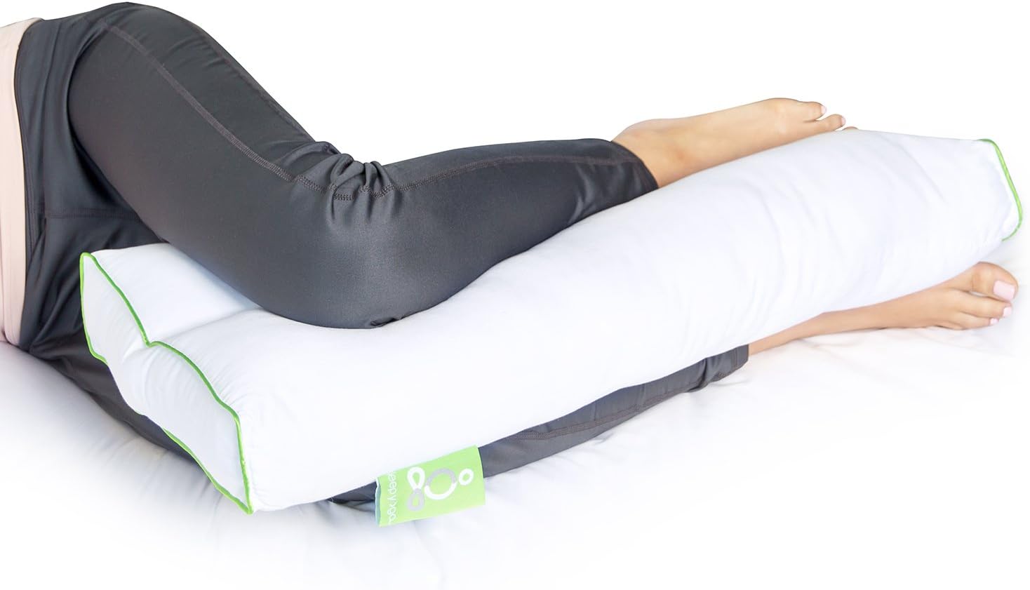 Sleep Yoga Almohada alternativa de plumón de diseño ergonómico para soporte de rodilla, hipoalergénica y lavable, 26 x 13 x 3 pulgadas, talla única,
