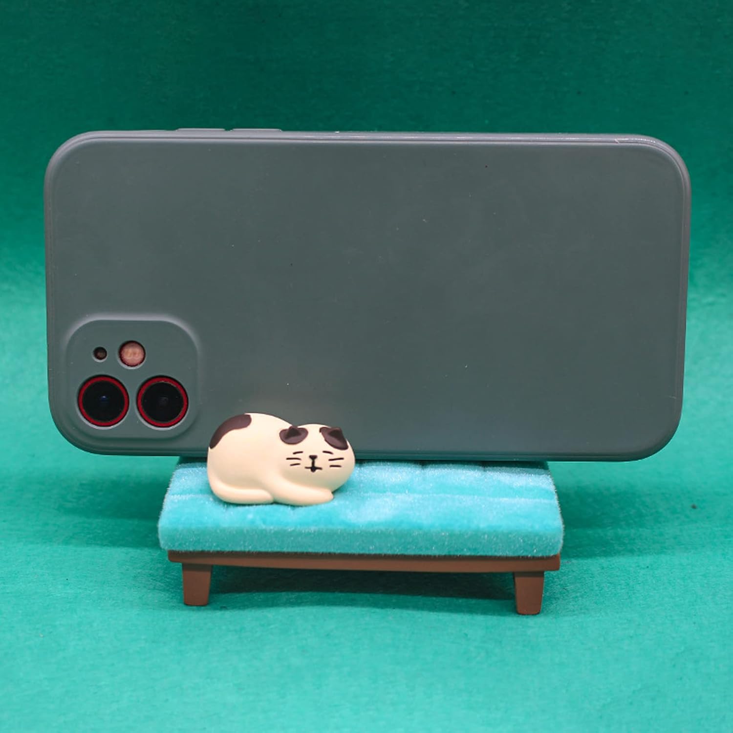 Soporte de escritorio para teléfono celular, sofá rosa con lindo gato gatito para oficina, manos libres, ornamento para el hogar