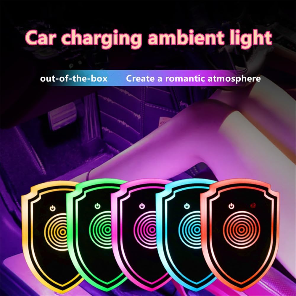 AUSTYLCO Luz ambiental para automóvil, conmutación multicolor, cambio de color de sonido, iluminación auxiliar, batería de litio incorporada,