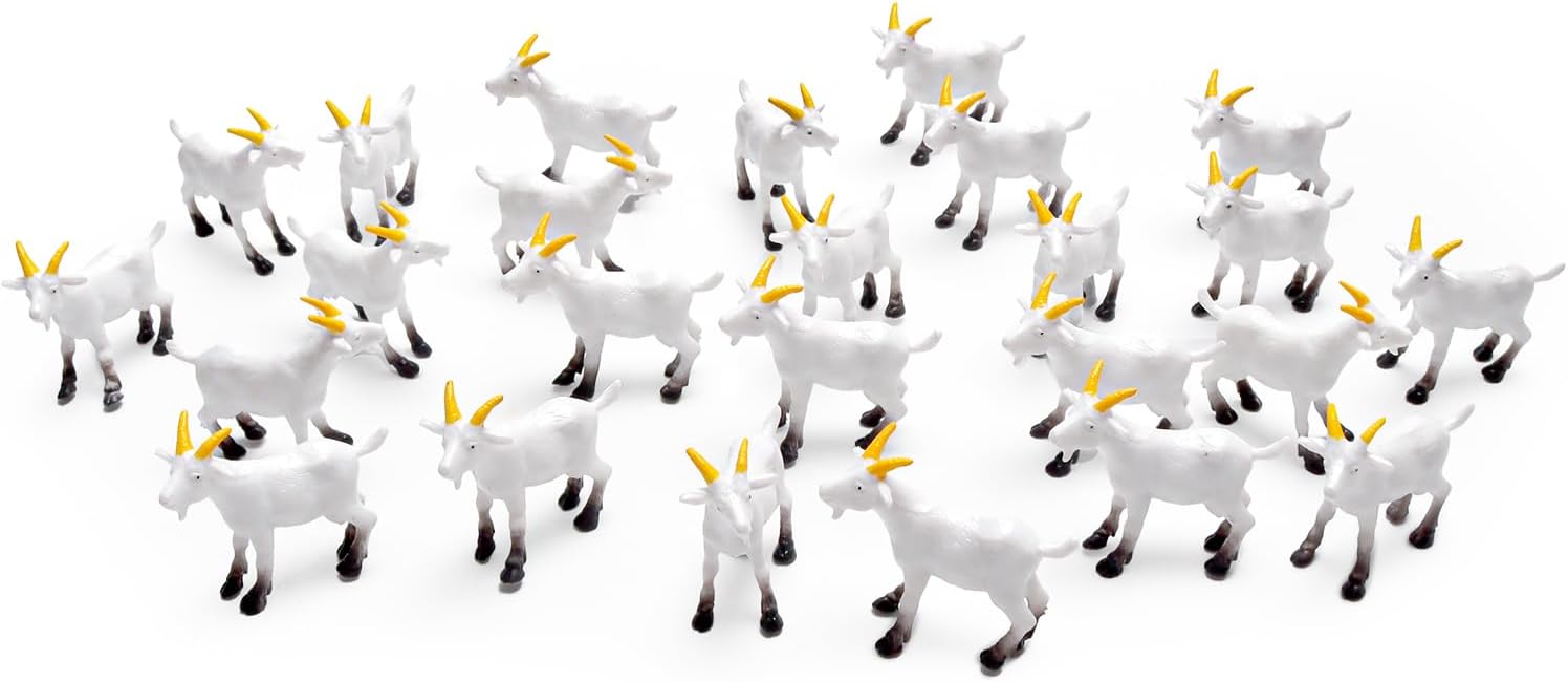 25 figuras miniatura de cabra en miniatura, de cordero, de resina, de cordero, modelo de animales de granja de plástico, para suculentas, maceta,