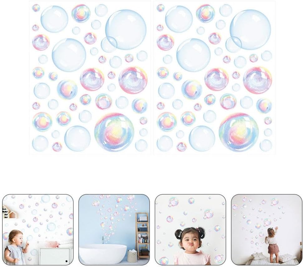 VOSAREA Calcomanías de pared de burbujas para baño, calcomanías de océano bajo el mar, decoración artística de pared de burbujas de vinilo para