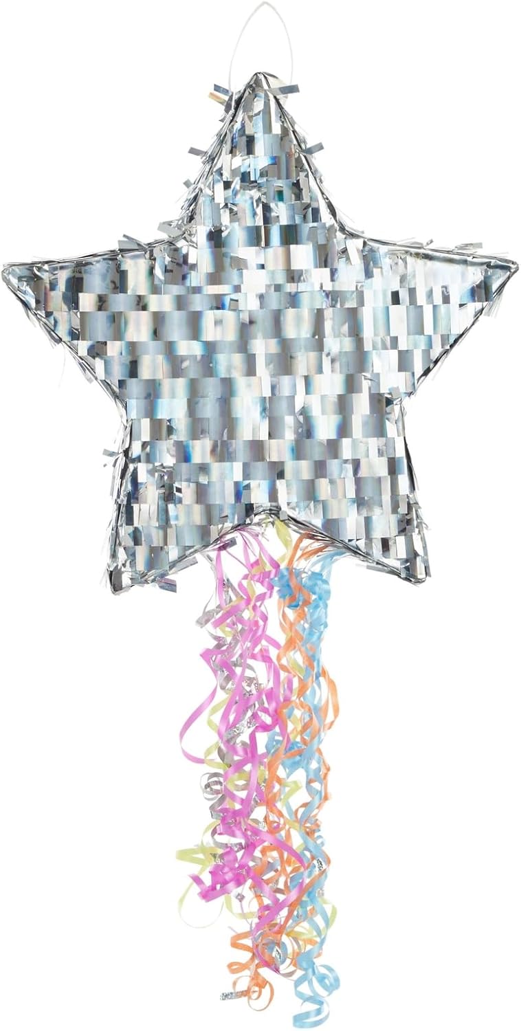 Sparkle and Bash Piñata de estrella con cuerda para decoración de revelación de género Twinkle Little Star y suministros de fiesta de cumpleaños