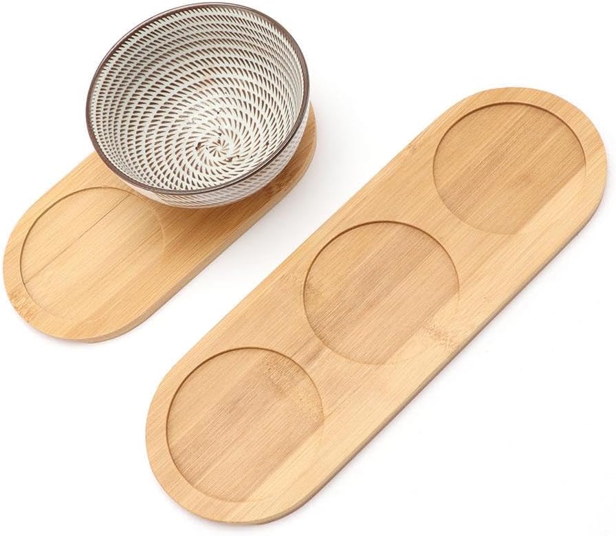 Bandeja de molino de sal y pimienta, bandeja de bambú de té, juego de 2 recipientes redondos de sal de azúcar, contenedor de molino de pimienta para
