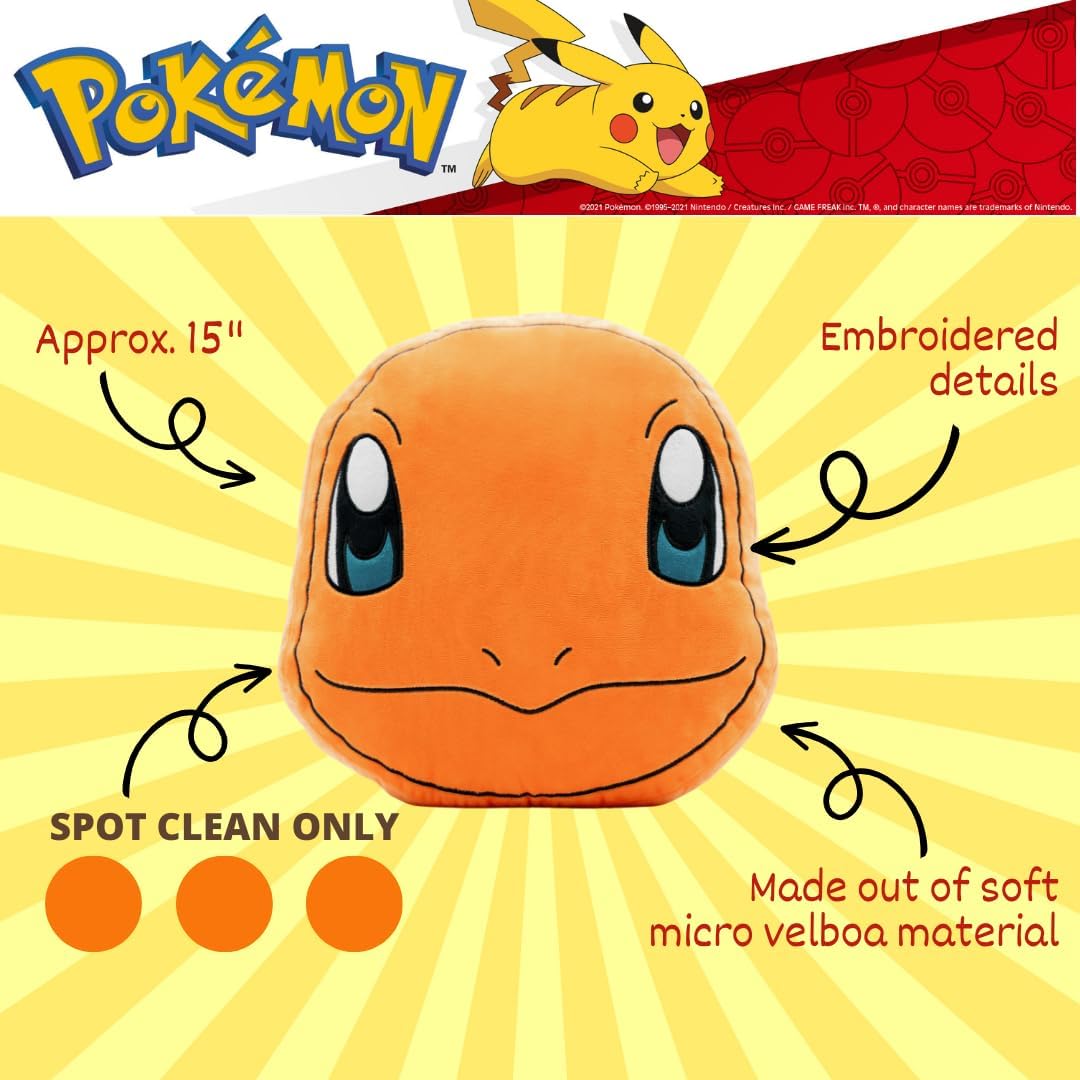Franco Anime Gaming Bedding – Almohada decorativa de felpa súper suave y acogedora, tamaño único, Charmander