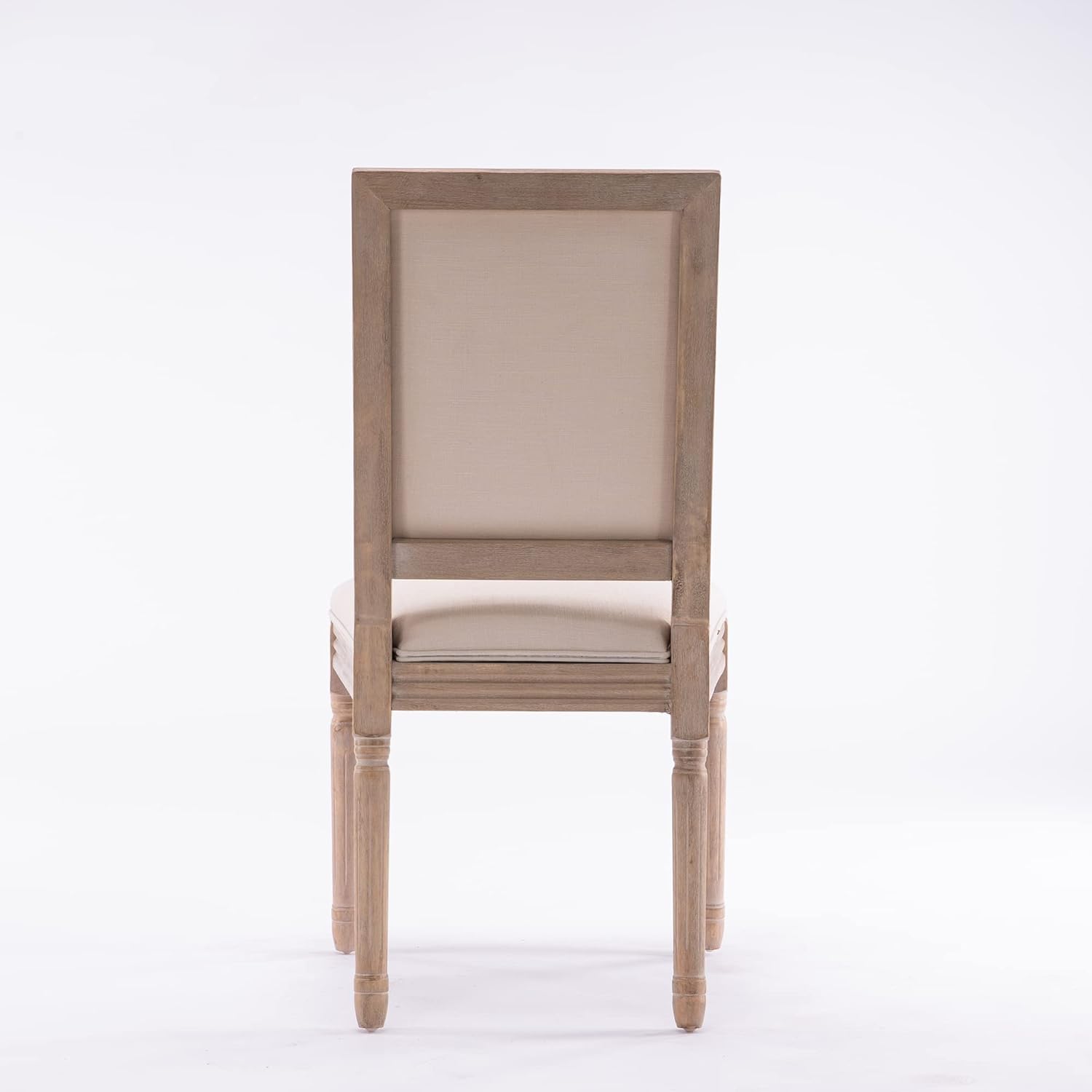 HomSof French Country Silla de comedor de madera con asientos tapizados para cocina, juego de 2, color beige